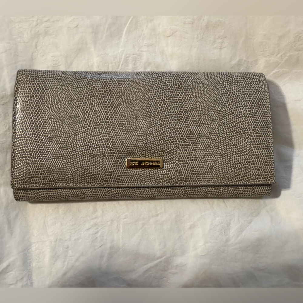 St John's embossed leather travel wallet